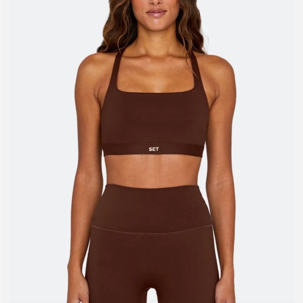 SET Active Brown Sports Bra & High-Waist Leggings Set